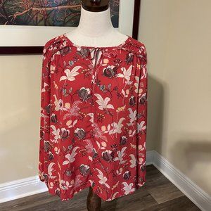 Loft L Large Paisley Mixed Media Longsleeved L/S Shirt Excellent Like New